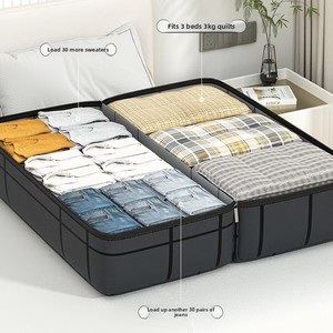 Sac <span class=keywords><strong>de</strong></span> rangement sous vide portable grande capacité pour literie <span class=keywords><strong>de</strong></span> salon, <span class=keywords><strong>housse</strong></span> en tissu épais anti-poussière et anti-humidité - Product Image 4
