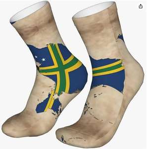 Calcetines Largos Casuales Cómodos y Transpirables con Estampado de la Bandera de las Islas Salomón para Hombre y <span class=keywords><strong>Mujer</strong></span>, Venta al Por Mayor - Product Image 1
