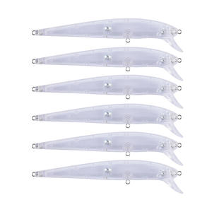 Leurre de pêche méné noir personnalisé <span class=keywords><strong>pas</strong></span> <span class=keywords><strong>cher</strong></span> leurre de pêche au bar d'eau salée blanc non peint - Product Image 2