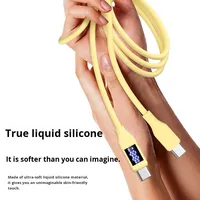 Cable de Datos con Pantalla Digital y Carga Rápida Tipo-C de Silicona Auténtica de 60W para Android/iOS, para Teléfono Móvil, Computadora y Cámara