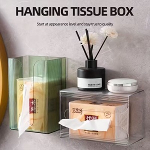 Boîte à mouchoirs murale au design simple et moderne, porte-papier toilette, boîte à mouchoirs multifonctionnelle pour salle de bain et cuisine - Product Image 4