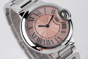 Reloj Mecánico Automático Elegante y Moderno con Esfera Rosa Grabada, Correa de Acero Inoxidable, Resistente al Agua para Uso Diario - Product Image 4