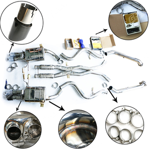 适用于宝马E92 M3 GRWA不锈钢304镜面抛光汽车排气系统 + Y管，包括两个阀门 - Product Image 2