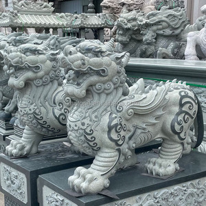 Chino grande Jade granito piedra Pi Xiu Fengshui tallado Animal Kirin unicornio Kylin estatua Pixiu valiente tropas escultura - Product Image 4