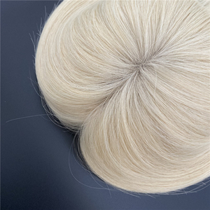 Topper de Cabello Europeo de Alta Calidad al por Mayor para Mujeres, Tamaño 5.5*6, Cubre Cabello Rubio 613 y Cabello Blanco, Topper Mono Fino - Product Image 3