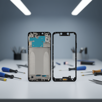 Boîtier avant LCD noir en ABS de remplacement pour Redmi Note 8
