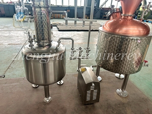 ZJ 150L pentola di rame in acciaio inox condensatore olio essenziale distillatore per acqua di Rose/limone Grasswith grande serbatoio idrolat con pompa CIP - Product Image 4