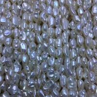 Bijoux fantaisie 8-9mm véritable collier de perles baroques blanches d'eau douce Keshi pour bijoux à bricoler soi-même