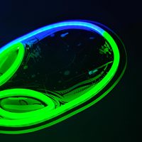 Applique murale LED néon moderne sur le thème des extraterrestres pour les salles de jeux et les enfants Décor de fête de science-fiction Corps flexible en PVC pour l'intérieur des hôtels
