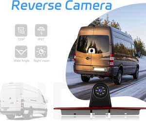 Mercedes-Benz Sprinter 2006 2019 phía sau xem sao lưu đảo ngược tầm nhìn ban đêm máy ảnh không thấm nước phanh ánh sáng sao lưu máy ảnh cho Crafter - Product Image 2