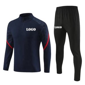 بدلة تدريبات بتصميم جديد يمكنك وضع شعارك عليها للرجال من البوليستر بأكمام طويلة لتدريبات كرة القدم سترة تُصمم حسب الطلب لفريق كرة القدم - Product Image 3