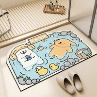 Tapis de bain en terre de diatomées au design cartoon Tapis d'entrée antidérapant à séchage rapide pour un usage domestique Résistant à la saleté
