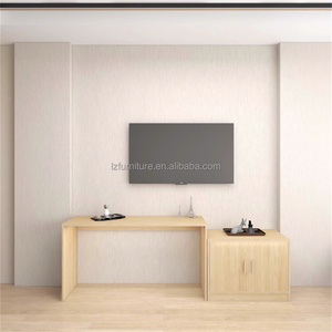Hotel Bedroom Furniture Sets Customize King <b>Queen</b> <b>Size</b> Wood <b>Bed</b> <b>Frame</b> With Headboard Nightstand TV Cabinet Desk For 3 Star Hotel - Product Image 5