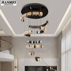 Modern Luxury <b>Crystal</b> <b>Chandelier</b> Stainless Steel High-End Warm White Middle Adjustable Dining Room Bedroom Living AC Power HM-AJ - Product Image 2