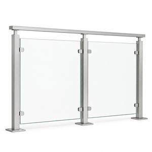 Rampe de balcon en alliage d'aluminium et verre, poteaux en aluminium sans cadre, adaptés aux balcons offrant une vue sur la mer ou la nuit - Product Image 1