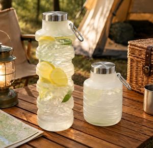 Custom Design 16oz Portable <b>Collapsible</b> Disposable BPA Free Food Safe Silicone <b>Bottle</b> Carabiner Gym Travel Camping Applicable - Product Image 4