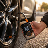 Cordless Tire Inflator 150PSI Portable Air Pump with Power Bank Digital Display Auto Shut Off 12V DC for Car Motorcycle Bicycle