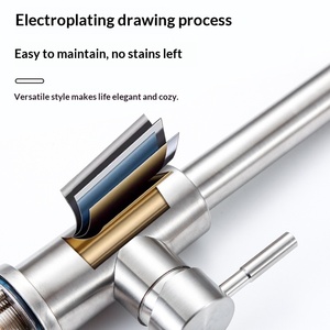 <span class=keywords><strong>Robinet</strong></span> de cuisine moderne extractible avec cartouche céramique, eau chaude/froide, finition brossée, directement du fabricant - Product Image 4