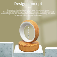 Humidificateur de gouttelettes d'eau flottantes à ultrasons finition en bois humidificateur anti-gravité pour chambre à coucher et grande pièce