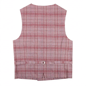 Custom Men's Casual Vest <b>Waistcoat</b> Plaid Single Button V Neck Slim Fit Formal Business Suit Layering Worsted Waterproof - Product Image 2