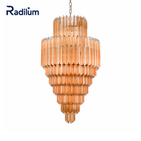 Lustre en cristal moderne de style traditionnel nordique Raphael verre de Murano blanc chaud pour salle de banquet d'hôtel