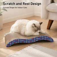 Griffoir pour chat double face anti-chute de poils, en carton ondulé extra épais avec design en forme de M, pour chats de grande taille d'intérieur