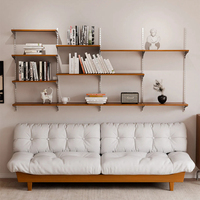 Étagère murale vintage en bois massif, étagère de rangement multi-niveaux en acier inoxydable, personnalisée pour le salon, coin lecture