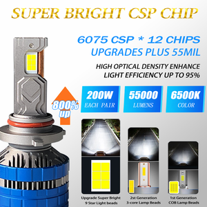 Xview Auto Accessoires de voiture Lumière LED H4 <span class=keywords><strong>Phare</strong></span> LED de voiture H4 Haute puissance 200w 55000lm H4 Ampoule de <span class=keywords><strong>phare</strong></span> LED - Product Image 2