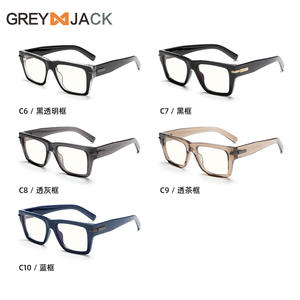 Lunettes anti-lumière bleue rectangulaires Greyjack, verres plats TR90, monture extra large pour femmes, style tendance - Product Image 1