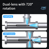 Caméra d'inspection endoscopique ZCF 9 mm 2 m avec rotation à 360 degrés, double objectif, écran IPS 4,5 pouces, IP67, P120, réparation de moteur de voiture, OEM/ODM