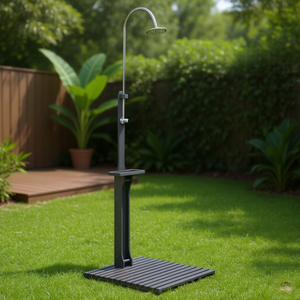 Ducha Exterior de Madera Antracita para Jardín, Modelo Eléctrico Independiente D0100HE5E8A - Product Image 2