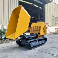 Mini-dumper sur chenilles KUUGAO homologué CE, alimenté au diesel/essence, moteur Briggs&Stratton 13,5 CV, godet de 594 dm³, chargeur sur chenilles 1200 kg