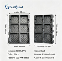 Bandejas de Plástico PET Rectangulares Antiestáticas ESD Personalizadas Best Guard (1 mm de Grosor) para Electrónica de Consumo, Reciclables, Tipo Concha