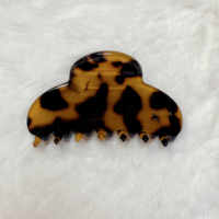 Accessoire pour cheveux en acétate de cellulose, motif léopard, pince semi-circulaire pour filles