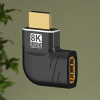 Adaptateur 8K HD à 90 degrés mâle-femelle pour interface d'affichage sur ordinateur portable, téléviseur, moniteur, projecteur, tête orientable pour utilisation avec caméra