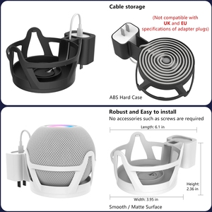Soporte de Pared para <span class=keywords><strong>Altavoz</strong></span> Inteligente <span class=keywords><strong>HomePod</strong></span> Mini con Espacio de Almacenamiento para Cables, Ahorro de Espacio, para Interiores, Cocina, Baño, Sala de Estar, Dormitorio - Product Image 3
