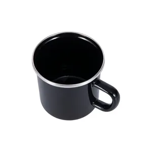 Logo personalizzato da viaggio all'aperto in acciaio al carbonio da campeggio tè latte e caffè smaltati tazza per bere