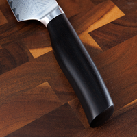 Couteau Santoku en acier Damas à manche en bois d'ébène, 7 pouces, forgé à la main, 67 couches d'acier, couteau de chef polyvalent