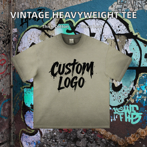 230 Gsm Men Vintage Solid 100% Cotton High Quality Custom <b>Logo</b> Heavyweight Acid Wash Oversized T-Shirts - Product Image 4