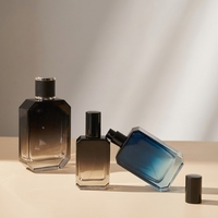 Prix d'usine, flacon de parfum en verre rectangulaire vide de haute qualité, rechargeable avec pompe à pression, avec boîte, 30 ml, 50 ml, 100 ml