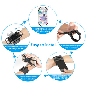 Custom Detachable Rotating <b>Jogging</b> Arm <b>Bags</b> Wrist Strap Sports Mobile Phone Case Pvc Lining Breathable Wrist <b>Bag</b> Running Cycling - Product Image 4