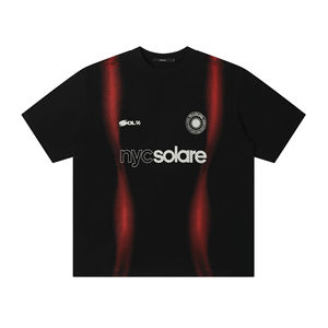 Maillot de football personnalisé en polyester à sublimation, séchage rapide, respirant, pour jeunes, style patchwork rétro, streetwear - Product Image 2