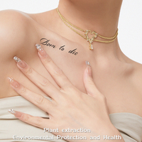 Vente chaude sous-titre anglais courte phrase jus de plantes autocollant de tatouage étanche pour le dos de la clavicule de la main