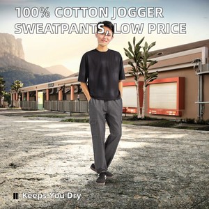 Pantalons de jogging personnalisés en coton 100% brodé, non tissé, imperméable, respirant, service OEM, fabriqué en Chine, prix bas - Product Image 2