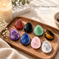 Pierre de massage pour le pouce en cristal naturel en forme de goutte d'eau 45x35mm, pierre anti-stress polie, cadeau pour la relaxation de la paume