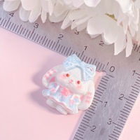 Accessoires en résine DIY Lapin à longues oreilles de dessin animé, pour coques de téléphone en gel crème, pinces à cheveux, porte-clés et ornements, technique d'émail coulant, Yiwu