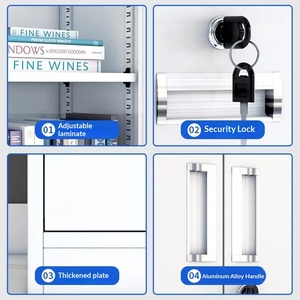 Armoire de classement commerciale en acier pour archives de bureau, stockage de bons de paiement, simplicité moderne, type coulissant, avec serrure de tiroir - Product Image 4
