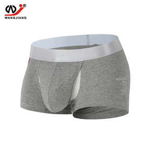 Boxers pour hommes en coton tricoté avec élasthanne, respirants, antibactériens, avec logo à la <span class=keywords><strong>taille</strong></span>, vente en gros ODM/OEM - Product Image 1
