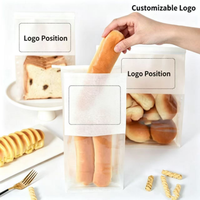 Sacs à pain en papier kraft imprimés sur mesure avec fenêtre transparente et fermeture éclair, sacs d'emballage alimentaire de qualité alimentaire pour pain de mie, pain grillé, baguette