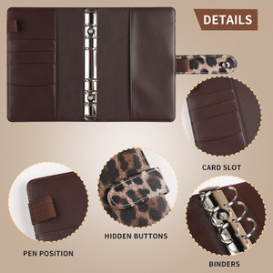 A6 A7 A5Leopard Planner con stampa rilegatrice a fogli mobili per libri economici all'ingrosso taccuino in pelle a 6 anelli transfrontalieri - Product Image 6